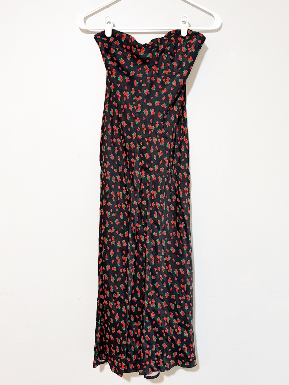 Anthropologie the tilda slip midi dress strawberry print size extra small petite